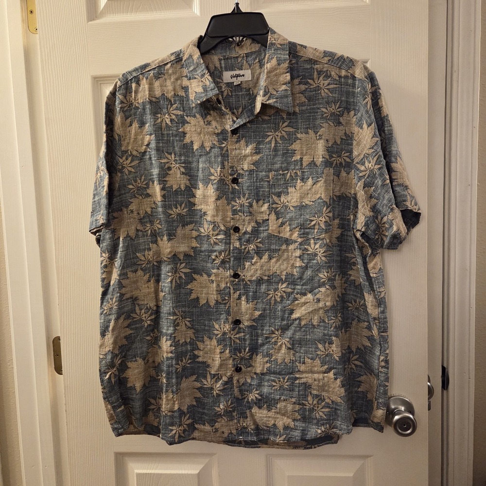 Vatpave sz‎ XL men's button up shirt lightweight cotton/viscose casual floral